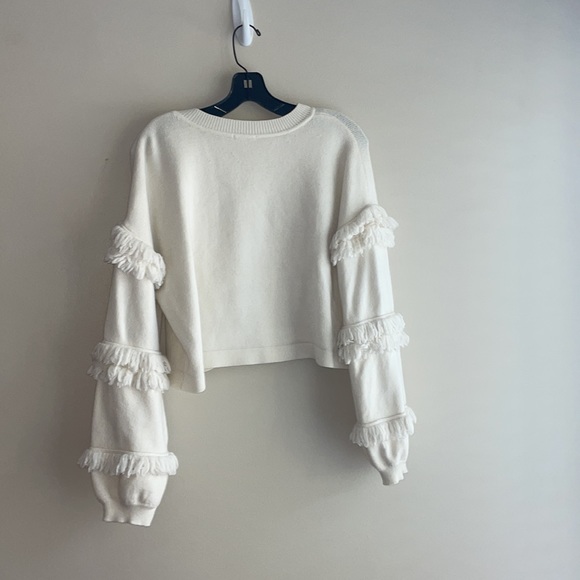 Tularosa Cream fringe cropped sweater - Picture 5 of 7